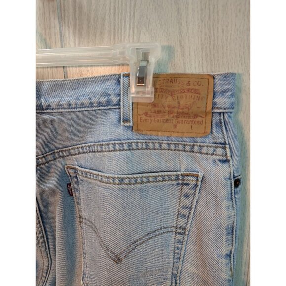 Vintage Levis High Waist Denim Mom Shorts Women Size 16 Mis 90s Y2K Blue - Picture 3 of 6